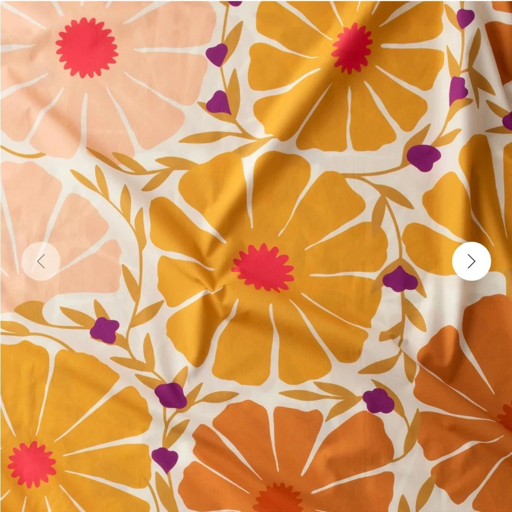 Schoolhouse Sunburst Floral F/Q Duvet Cover